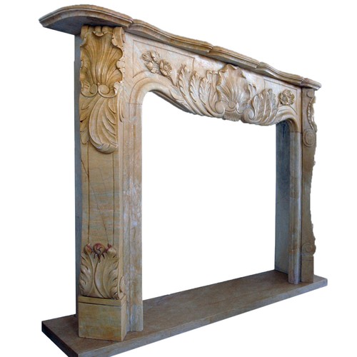 Camino marmo giallo stile - camino,