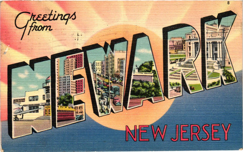 Block letter postcard - block,