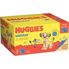 PANNOLINI HUGGIES UNISTAR TAGLIA 3 MIDI 4-9 KG 162 PEZZI PACCO SCORTA