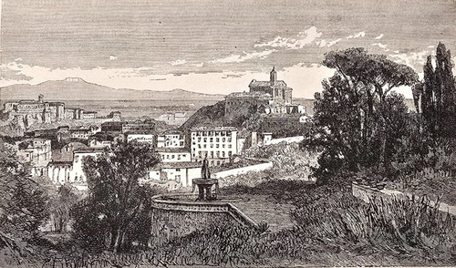 1875 roma stampa antica villa - roma,