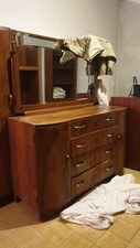 Cassettiera Antica Con Specchio 