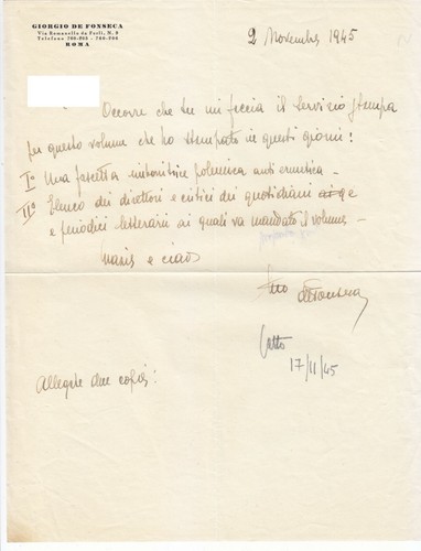 Giorgio fonseca autografo - giorgio,