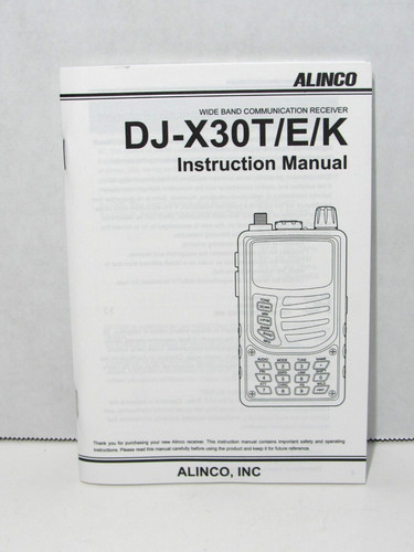 Alinco x30t manuale - alinco, dj-x30t