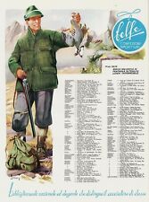PUBBLICITA' 1965  BELFE ABITI SPORT CACCIA PERNICE CACCIATORE LODEN R. LEMMI