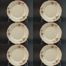 ANTICO RARO LIMOGES SERVIZIO 6 PIATTI PIANI PORCELLANA FINE 800 BOUQUET DI ROSE