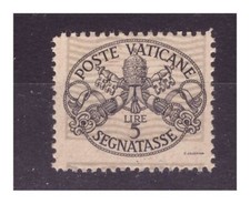 VATICANO SEGNATASSE  5  LIRE -