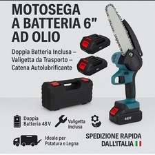 MOTOSEGA  a BATTERIA 48V 6 POLLICI Lubrificata OLIO  Mini Elettrosega Tagliarami