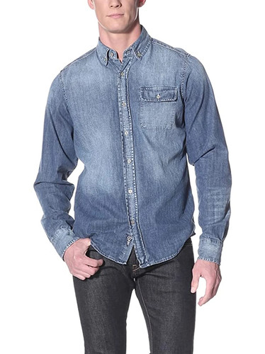 Camicia manica lunga indaco