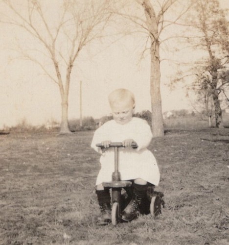 1920s baby boy riding toy - baby, push