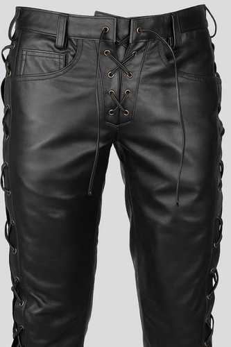 Pantalone moto uomo pelle nero