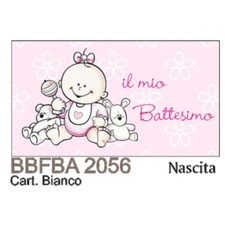 100 PZ Bigliettini bigliettino bomboniera IL MIO BATTESIMO BAMBINA rosa 08IU