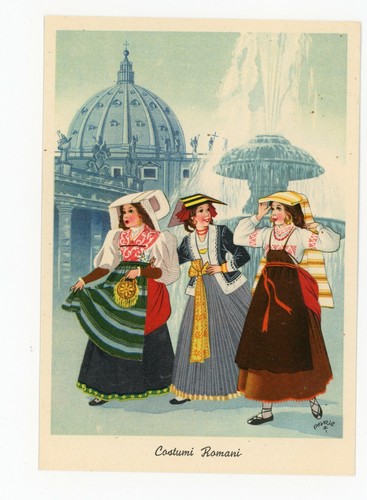 Cartolina costumi romani - cartolina,