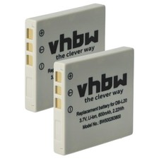 2x Batería reemplaza Sanyo DB-L20 DB-L20A DB-L20AEX 600mAh