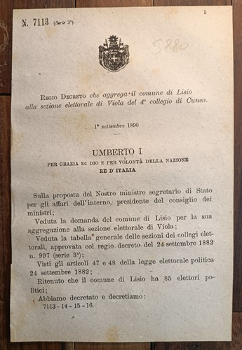 Lisio 1890 regio decreto - decreto, x