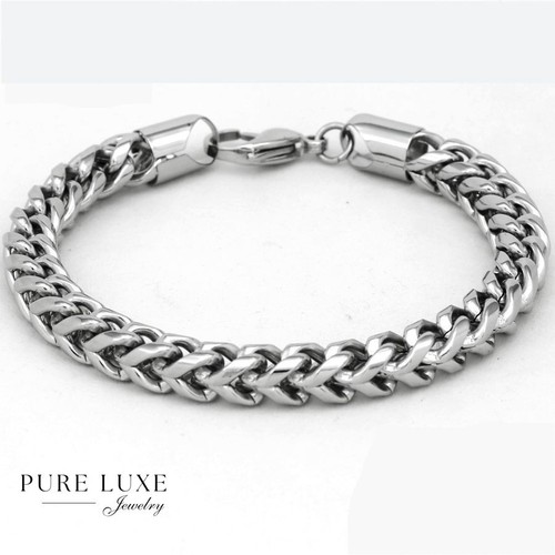 Bracciale uomo acciaio - 8,5",