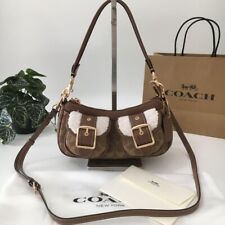 Borsa Coach Ashton Baguette CY658 in tela firmata con shearling nuova uscita