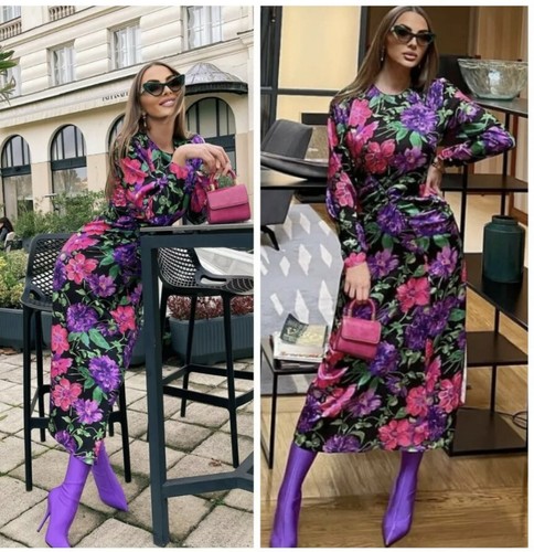 Abito midi zara - midi, raso