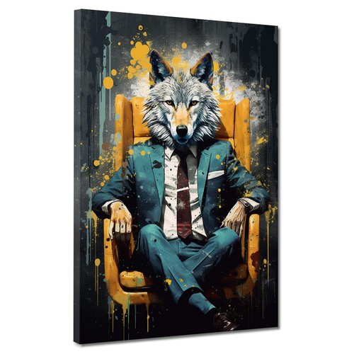Quadro stampa tela - su, lupo