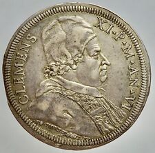 ROMA - CLEMENTE XI 1700-1721 -AG/ 1/2 MEZZA PIASTRA 1706 A. VI  MOLTO RARA !