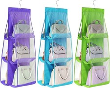 2 Pezzi Organizzatore Armadio Borse 6 Tasche Scomparto Trasparente  Ordina Borse