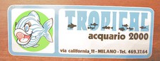Adesivo TROPICAL ACQUARIO 2000 via california 11 milano negozio sticker VINTAGE