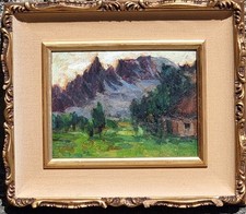 Felice Vellan ( Torino 1889 - 1976)"Entreves  1956" Valle D'Aosta, Monte Bianco