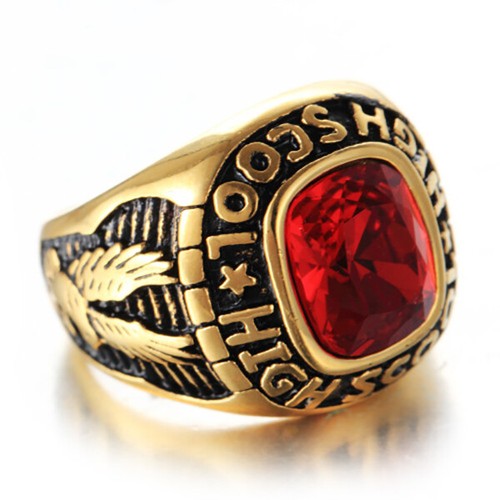 Anello liceo zirconi rossi