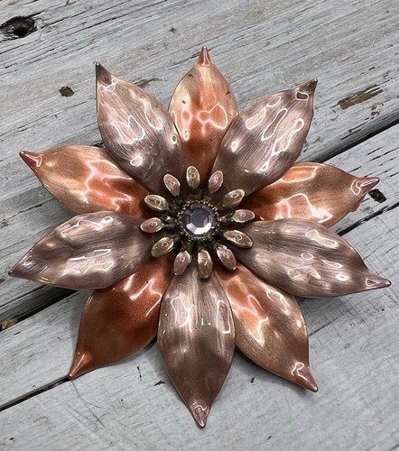 Spilla fiore smaltato - , pesca