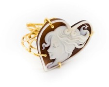 anello cammeo Anello cuore su cammeo sardonico Artigianato di Torre del Greco