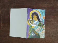 BIGLIETTO D'AUGURI NON USATO MADRE CON BEBè