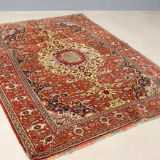 Tappeto Senneh Antico Cotone Lana Seta Nodo Fine 192 x 133 cm Originale