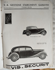 CARROZZERIA GARAVINI ALFA ROMEO GT 2300 CABRIOLET COUPE BALILLA 1934 PUBBLICITA'