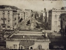 Cartolina Bagnoli Viali Campi Flegrei con pubblicità Coca Cola