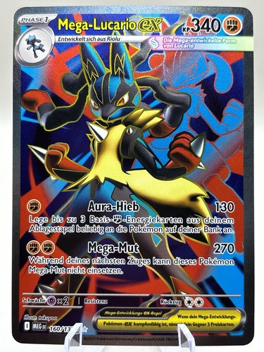 Carta pokemon mega lucario ex - carta, mega-lucario
