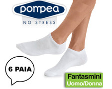6 PAIA MINI CALZE FANTASMINO POMPEA UOMO DONNA NO STRESS 35-38 39-42 43-46-