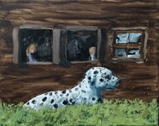 Dipinto Olio Dalmata Pitbull