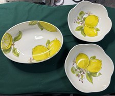 (3) SET Ciotole Servizio Effetti Limone Giallo 2 Limoni Italia ~ Tre Ciotole
