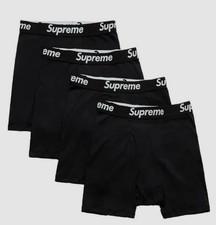 SUPREME X Hanes BLACK Boxers 4 Pack  M- L- XL  / 100% AUTHENTIC BRAND NEW