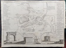 stampa antica Ridolfino Venuti 1823 mappa carta geografica roma antica