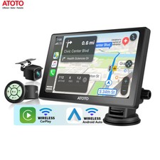 ATOTO 7"Portatile Smart Car Stereo Wireless Carplay Android Auto+Telecomando+CAM