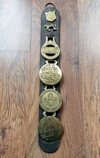 Vintage London, Midland & Scottish Railway Horse Brasses On Leather Martingale