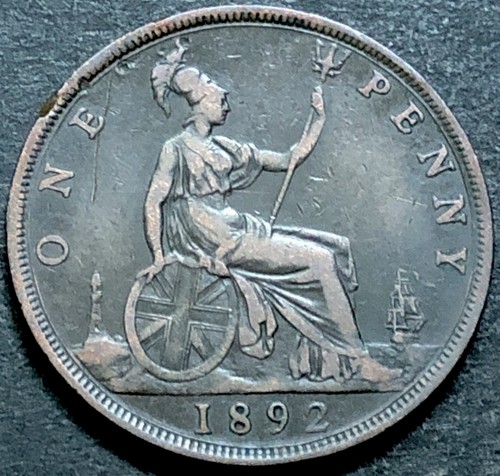 1892 penny coin british - 1892,