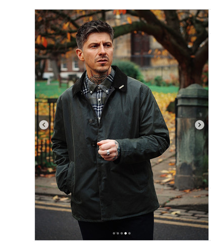 Navy barbour short lorden - ~,