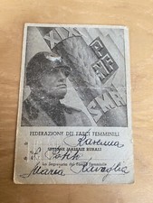 Ww2 tessera federazioni fasci