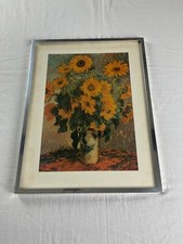 Quadro con cornice, anni 60/70, raffigurante girasoli