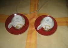 THUN   DUE TAZZE X CAPPUCCINO LUI E LEI CON PIATTINI CAFFE' A VOLO DOLCE NATALE