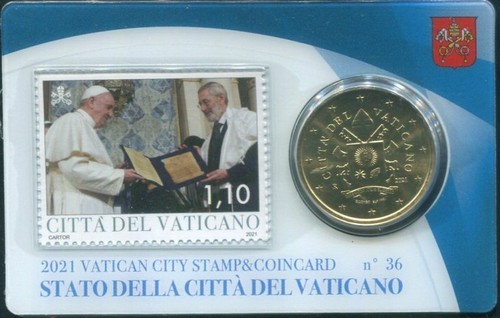 Stamp and coin card vaticano - stamp,