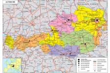 Mappa Dell'Austria Amministrativa Grande 150x100 CM Stampa Poster Scuola Murale