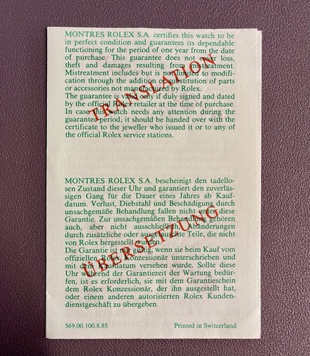 Rolex translation leaflet for - rolex,