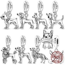 Charm cane argento bulldog